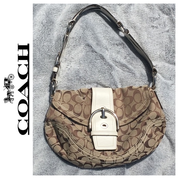 Coach Handbags - COACH Signature Shoulder Bag Leather/Canvas Purse